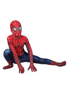 2002 Kids Marvel Movie Spider Man Tobey Maguire Jumpsuit Cosplay Costume