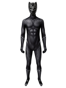 Black Panther T'Challa Cosplay Costume Polyester Adults Jumpsuit Marvel Comics Cosplay