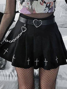Schwarzes Gothic Rock Kette Polyester Retro Kleid