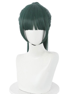 Jujutsu Kaisen Feitiçaria Fight Zenin Maki Verde Escuro Peruca Cosplay Peruca De Fibra Resistente Ao Calor Perucas Cosplay