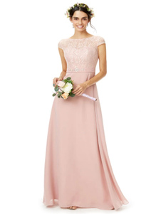 Pink Bridesmaid Dresses V Neck Wedding Guest Dress Chiffon Sleeveless Pleated Pageant Dresses Party Gowns