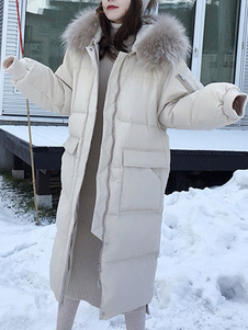 Abrigos acolchados para mujer Ecru White Thicken Winter Outerwear