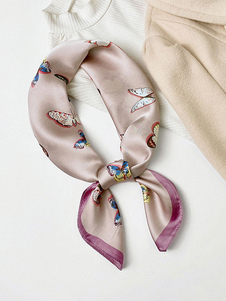 Sciarpa per donna Sciarpa viola in fibra di poliestere stampata moda