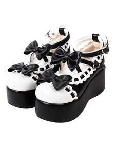 Sweet Lolita Platform Shoes Black Pink Lolita Shoes
