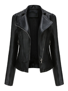 Women's Moto Jacket PU Leather Spring Short Outerwear