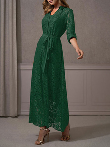 Green Bridal Mother Dress Jewel Neck Half Sleeves A Line Lace Ankle Length Guest Dresses For Wedding Free Customization