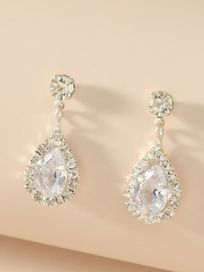 Pendientes de boda Rhinestone Unisex Rhinestone Perforado Joyería de boda