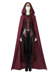 Movie Marvel Doctor Strange 2 in the Multiverse of Madness 2023 Wanda Scarlet Witch Top Lycra Spandex Cotton Women's Film Set