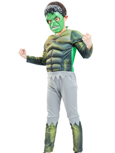 Marvel Comics Cosplay Green American Comics Polyester Jumpsuit Mask Leotard Poly/Cotton Blend Marvel Comics