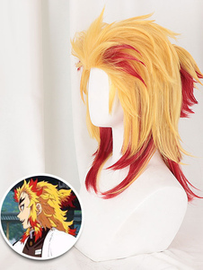 Demon Slayer: Kimetsu no Yaiba Rengoku Kyoujurou Cosplay Wig Ponytail Red and Yellow