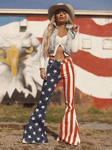 Parent Child Independence Day Flag Printed Jeans