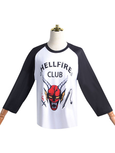 TV Drama Stranger Things Season 4 The Hellfire Club Long-Sleeve Shirt Halloween Cosplay Costume