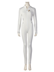 Star Trek Cosplay Costumes White Star Trek TV Drama Set Lycra Spandex Badge Jumpsuit Movie TV Drama Cosplay Costumes
