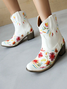Stivali western da donna Stivali da cowboy bianchi a punta