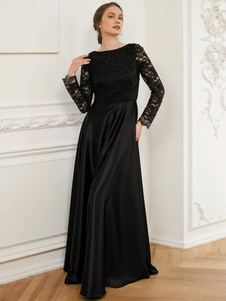 Black Loyal Wedding Dresses 2023 Lace A-Line Long Sleeves Floor-Length Bridal Dress Free Customization