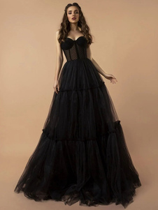 Black Wedding Dresses 2023 Lace A-Line Sleeveless With Train Bridal Gown Free Customization