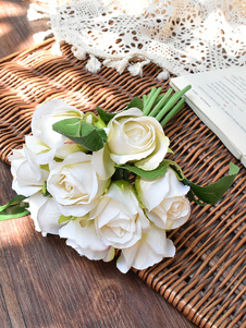 Flores de boda Hermosa forma de alambre Flor de seda sintética Accesorios nupciales