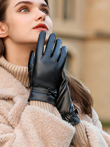 Gants Pour Femme En Cuir Nœud