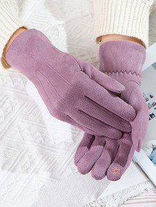 Guantes cortos de invierno con calefacción para damas cortas bordadas para mujeres