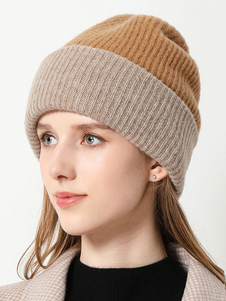 Woman's Hats Fashion Two-Tone Stripes Wool Winter Warm Hats
