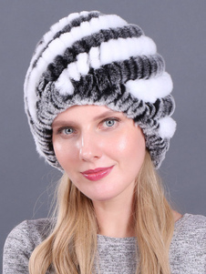 Sombreros para mujer Tejidos de poliéster de piel de conejo de dos tonos dulces Sombreros cálidos de invierno