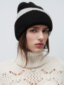 Sombreros para mujer Rayas de moda Sombreros cálidos de invierno
