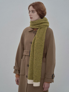 Hunter Green Damenschal Mode Zweifarbiger Paspel Polyesterfaser Winter Warmer Langer Schal