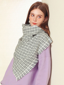 女性のスカーフ美しいチェック柄フリンジ ポリエステル繊維冬暖かいロング スカーフ