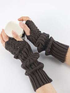 レディース手袋カットアウト冬暖かいニット手袋
