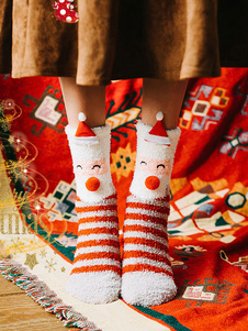 Socken Weiß Poly/Baumwollmischung Weihnachtsmuster Weihnachtsgeschenk Heimkleidung Winter Warm Niedlich Acc