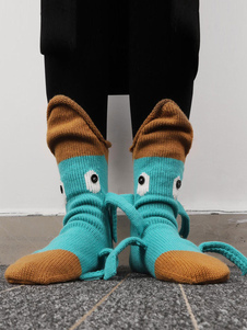 Socks Khaki Poly/Cotton Blend Winter Warm Acc