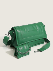 Women's Bags Green PU Leather Square Cross Body Strap Chic Bags