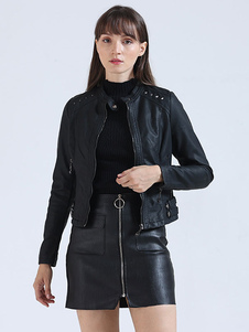 Vestes Femmes Col Montant Classique Noir Hiver Chaud Veste