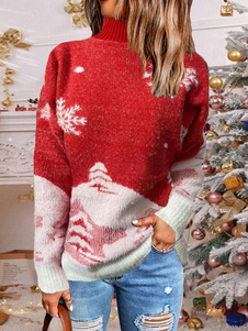 Suéteres para mujer Rojo Navidad 2023 Suéter Tops
