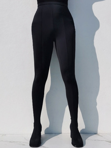 Женские брюки Обувь Черные сапоги выше колена на шпильке Эластичные сапоги