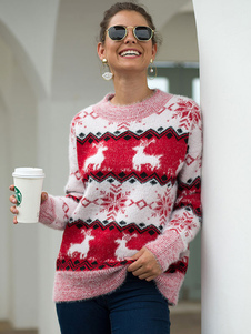 Jersey de mujer Suéter Navidad 2023 Elk Knit Tops