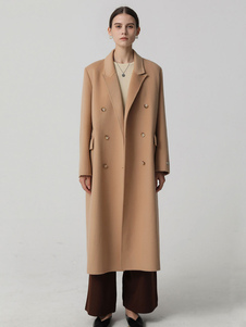 Wool 100% Coat For Woman Winter Warm Maxi Outerwear