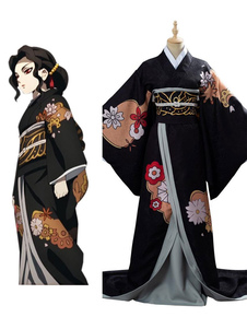 Demon Slayer: Kimetsu No Yaiba Cosplay Kibutsuji Muzan Female Version Kimono Costume