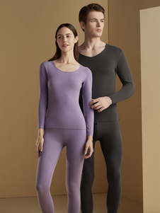 Home Wear Sets Thermal Underwear Camel Winter Fall Jewel Neck Long Sleeves Casual Indoor Tops And Pants