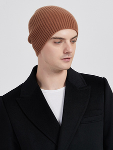 Cappelli da uomo marrone caffè Pratici cappelli invernali lavorati a maglia in fibra acrilica