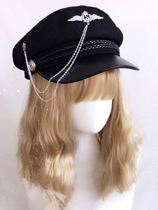Gótico Lolita Sombreros Cadenas Poliéster Negro Lolita Accesorios Sombreros
