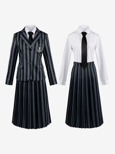 The Addams Family TV Cosplay Wednesday School Uniform Full Set Cosplay Costumes