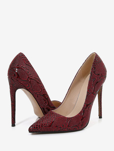 Zapatos de tacón alto para mujer Zapatos de tacón de aguja con punta en punta sin cordones