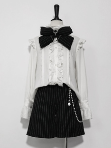 Pre-sell Gothic Lolita Blouses Ruffles Lolita Top Long Sleeves Blouse White Lolita Shirt