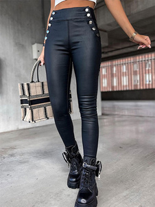 2023 New High Waist Thin Leather Pants PU Leather Pants - China PU