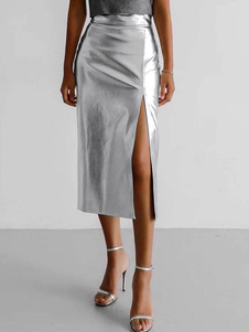 Skirt For Women Black Fringe PU Leather Mid-calf Length Autumn And Winter  Women Bottoms - Milanoo.com