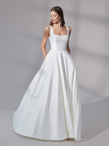 Schlichtes Brautkleid Polyester und Reißverschluss Mermaid- elfenbeinfarbe Standesamtkleid