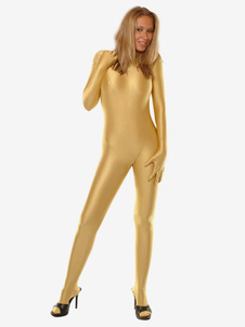 Carnevale Gold Shiny Costume Catwoman Sexy Metallic Halloween - Milanoo.com