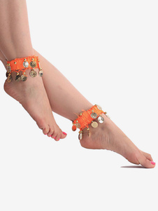 Anklets Belly Dance Costume Red Metal Detail Bollywood Dance Accessories
