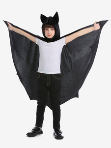 Kids Carnival Costumes Black Bat Polyester Cloak Mardi Gras Costumes Wears